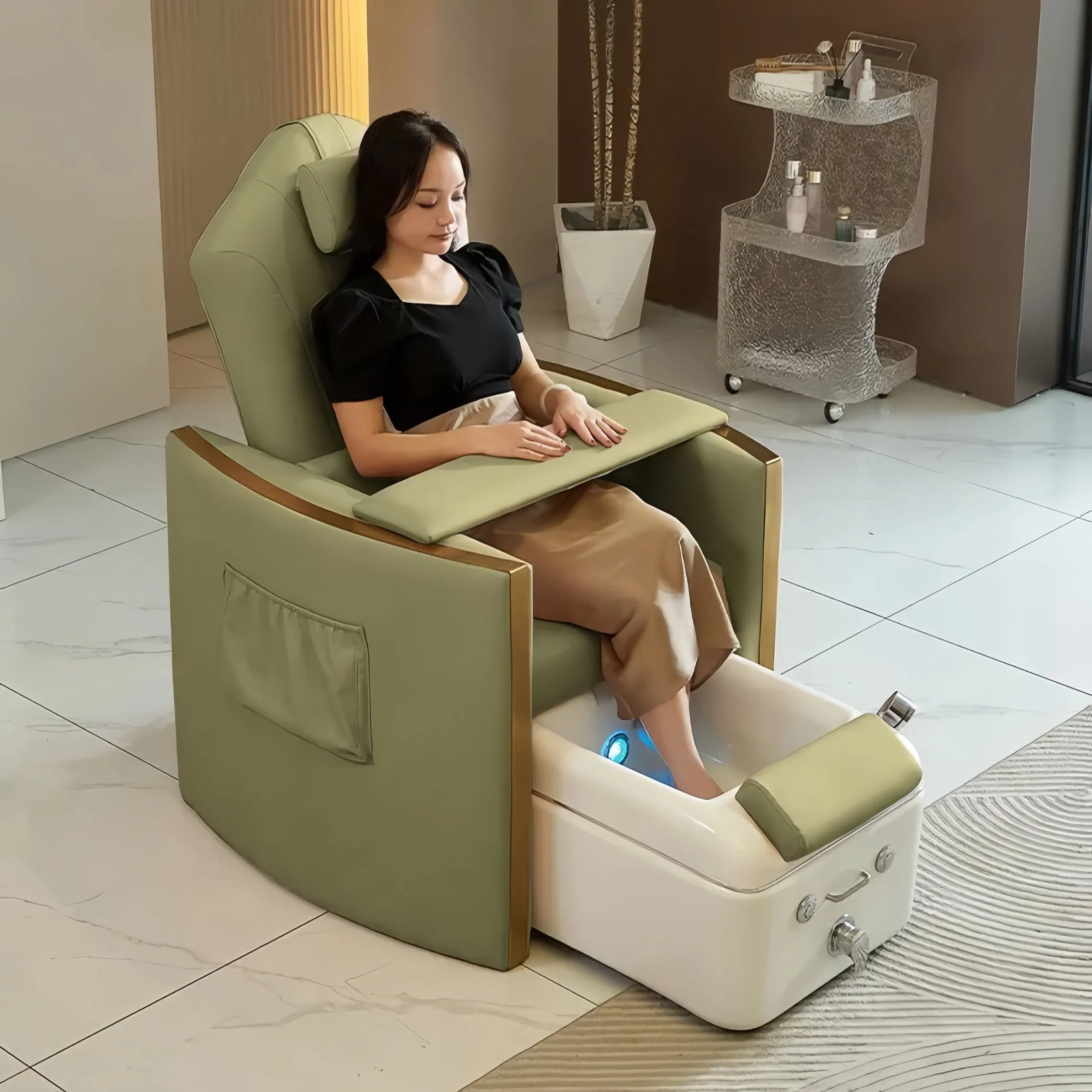 Nail Salon Electric Backrest Lift Foot Bathing Manicure Station Pedicure SPA Chair