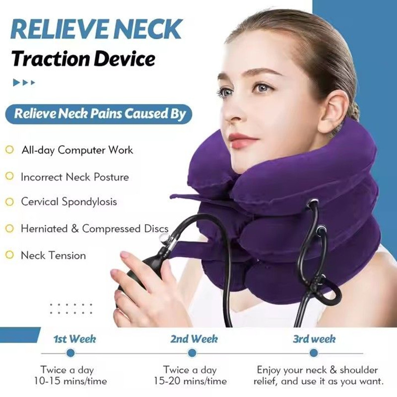 Soft Adjustable Air-Pressure Neck Cervical Collar Tractions Devices for Cervical Vertebra Tractor