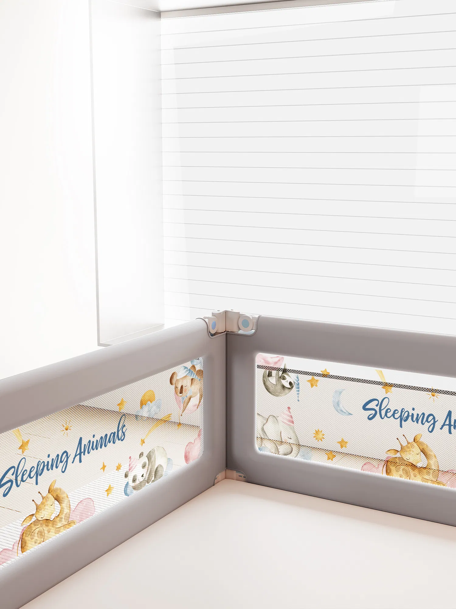Adjustable Height Bed Rail with Child Safety Lock Protection