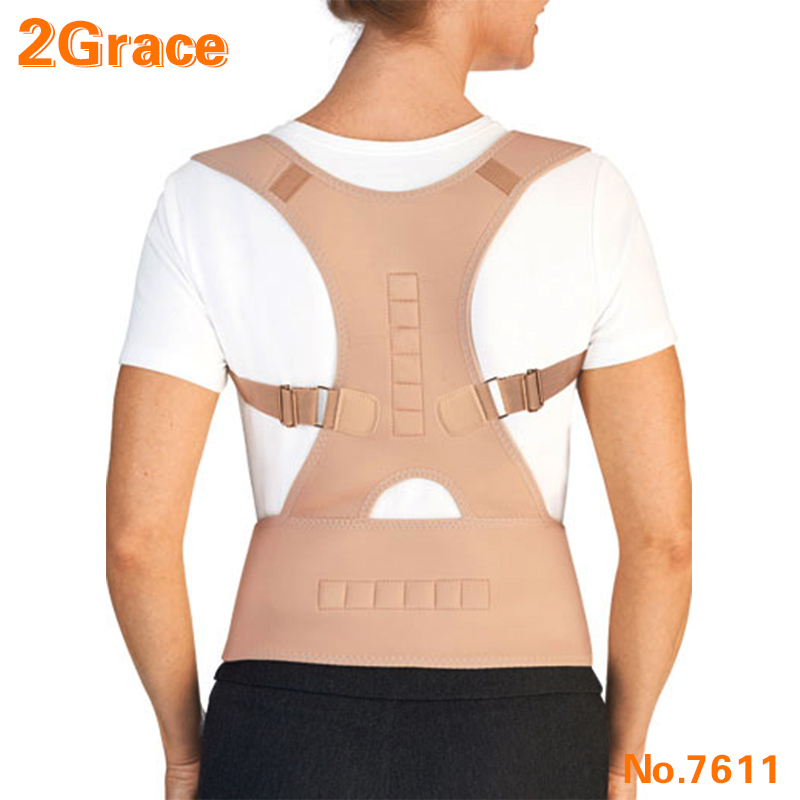 Neoprene Magnetic Back Posture Corrector Brace with Adjustable Belt for Back Correction