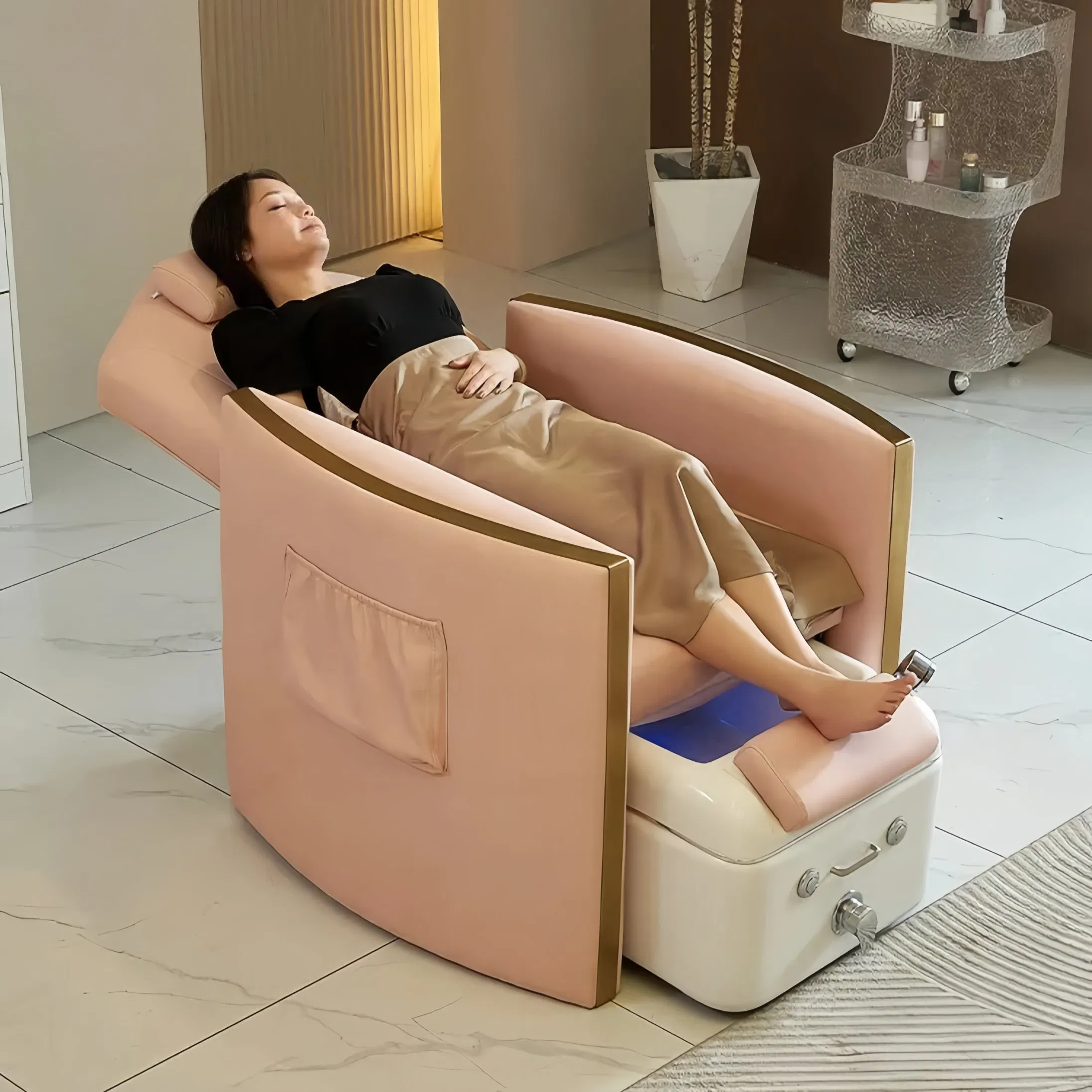 Nail Salon Electric Backrest Lift Foot Bathing Manicure Station Pedicure SPA Chair