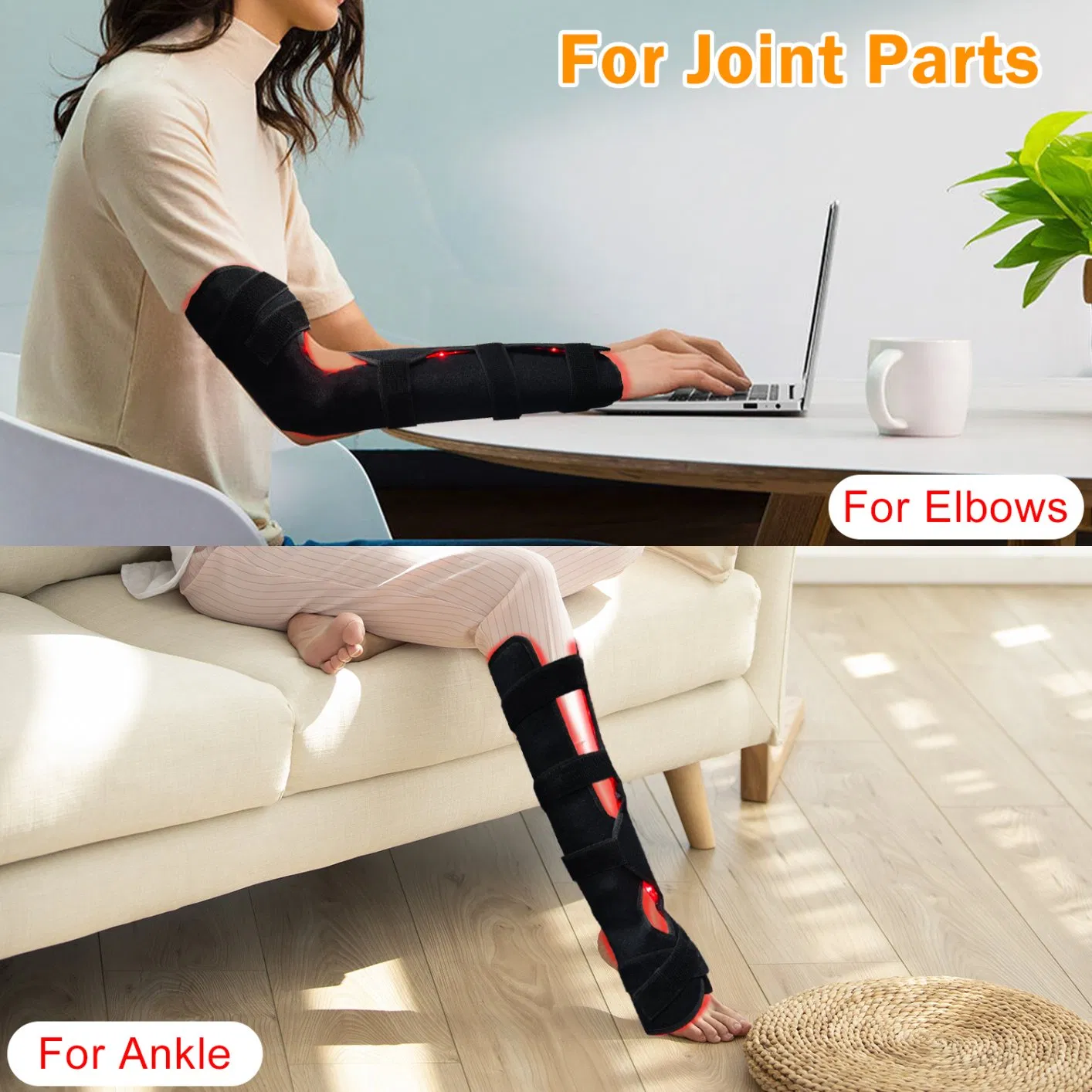 Flexible 660nm 850nm Red Light Therapy Foot Ankle Pain Relief Wrap