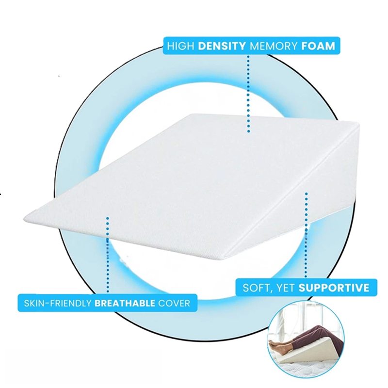 Large Memory Foam Wedge Pillow Back Support Pillow Positioning Pillow Comfort Cushion for Sleep