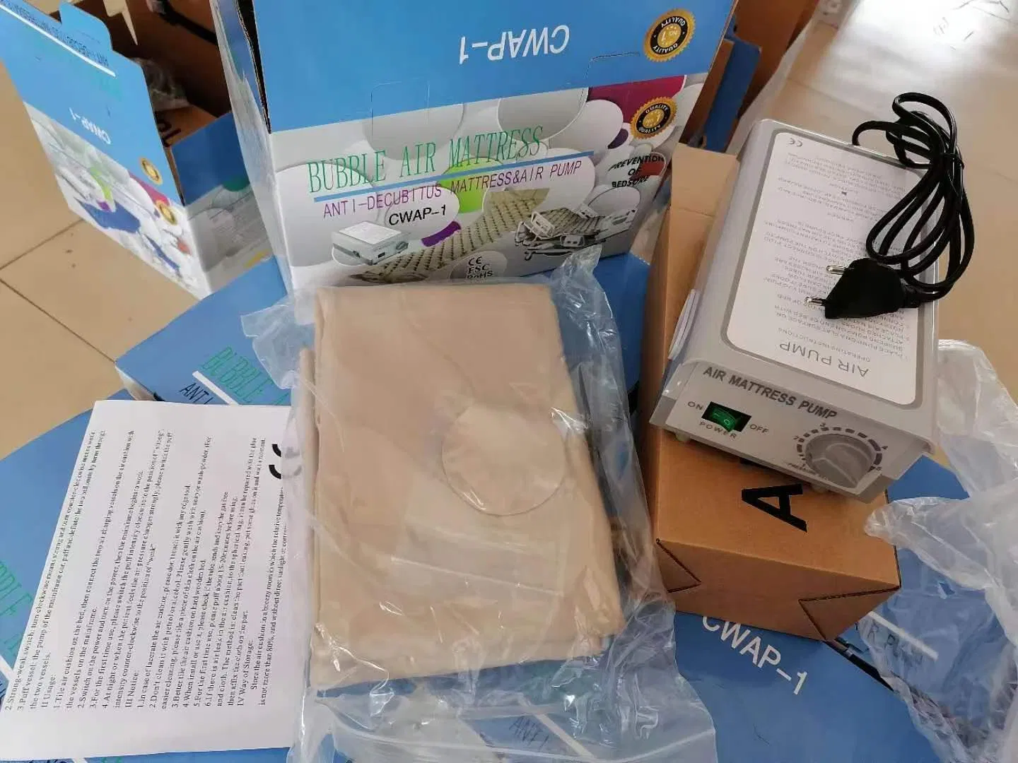 Cwap-1 Wholesale Cheap Price Medical Hospital Bed Air Bed Bubble Mattress Anti Bedsore Air Mattress Anti-Decubitus Mattress with Pump