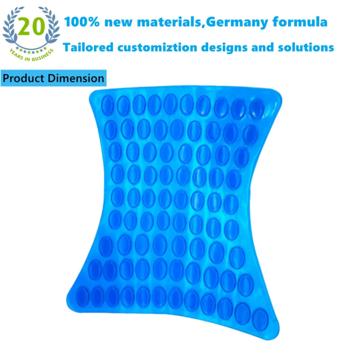 Customization Ergonomic Orthopedic Portable Cooling Gel Pad for Lumbar Support Enhanced Memory Foam Pillow Seat Cushion Car Office Chair