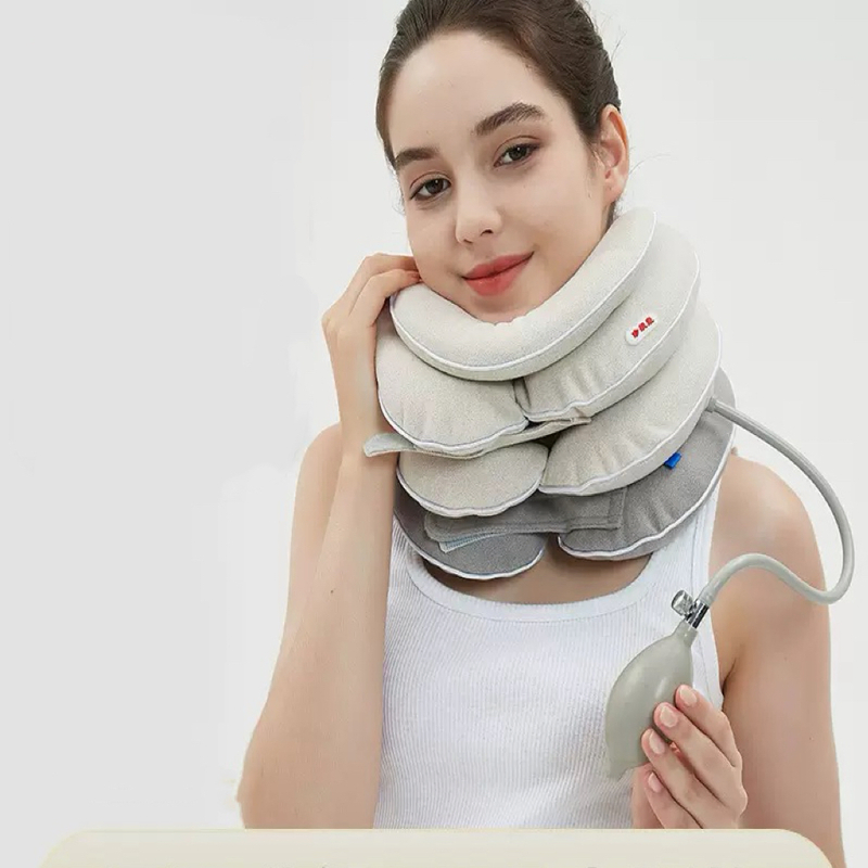 Portable Inflatable Cervical Neck Support Pillow Collar Retractor Stretcher Air Traction Device