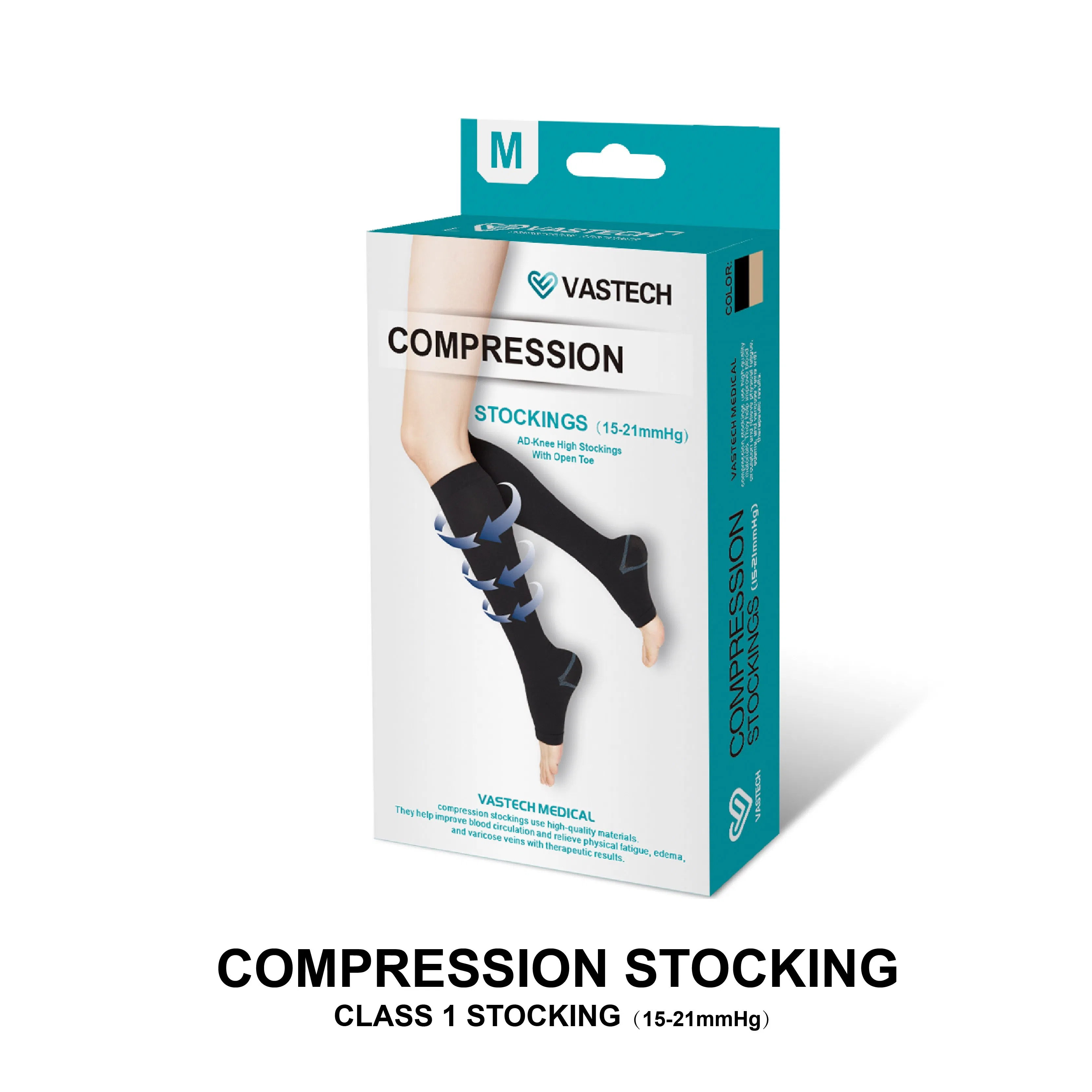 Medical Compression Socks Varicose Veins Pain Release Class 1 15-21mmhg Open Toe Compression Stocking