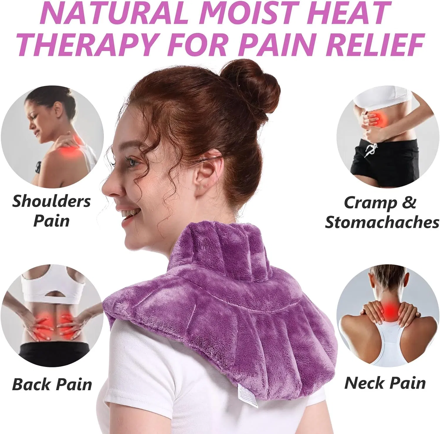 Microwavable Heating Pad Weighted Neck Wrap for Neck Shoulders