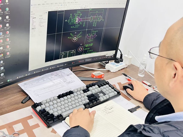 Engineering designer drawing and CAD blueprint review for new orthopedic implant product development