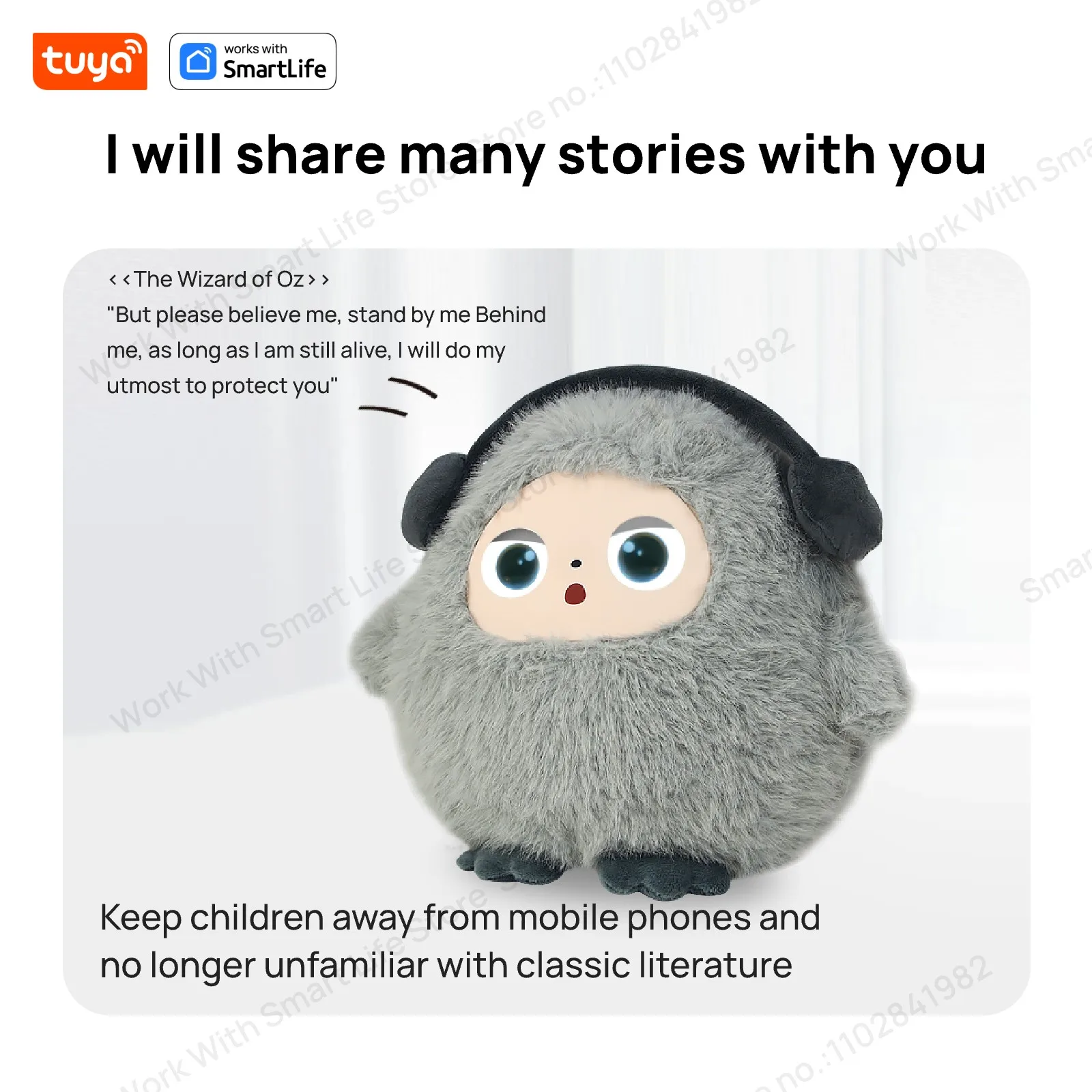 WIFI AI Talking Super Soft Cotton Vinyl Plush Toy Smart Interactive Companion Voice Recognition Learning Educational Doll