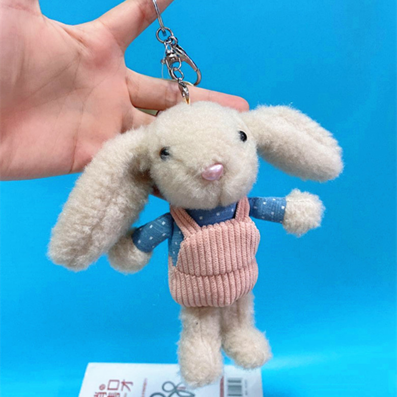 Plush Bunny Keychain Rabbit Plush Key Chain Stuffed Animals Ornaments Pendant Backpack Clip,Pink 17cm, Plush Toys Key Chain