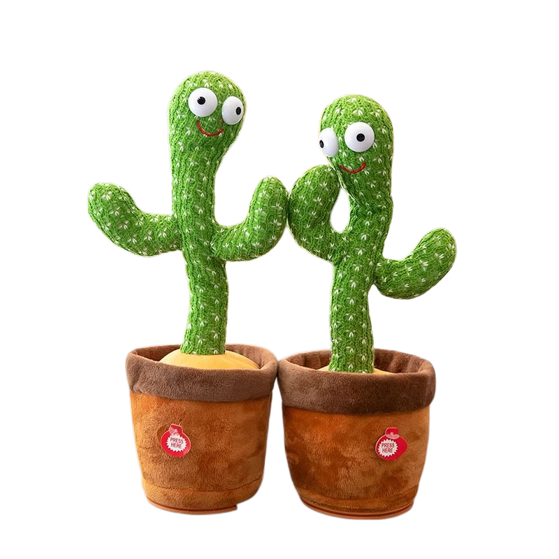 Electric Dancing Cactus Plush Toy Interactive Talking Singing Twisting Cactus Stuffed Doll Funny Gift