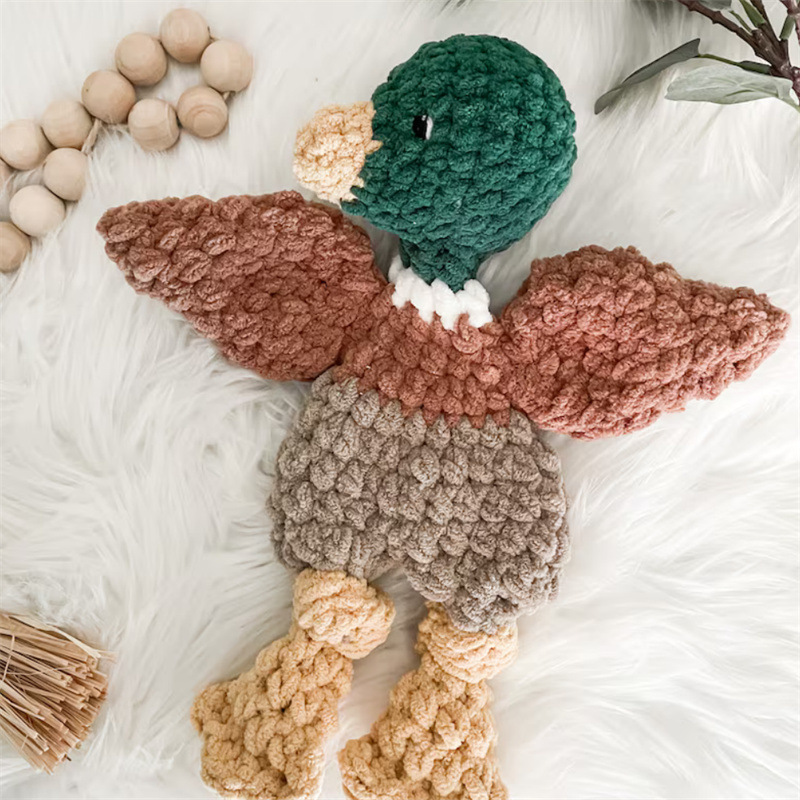 Super Soft Chenille Plush Crochet Dinosaur Design Baby Security Blanket PP Cotton Filled Comforter Anniversary ODM