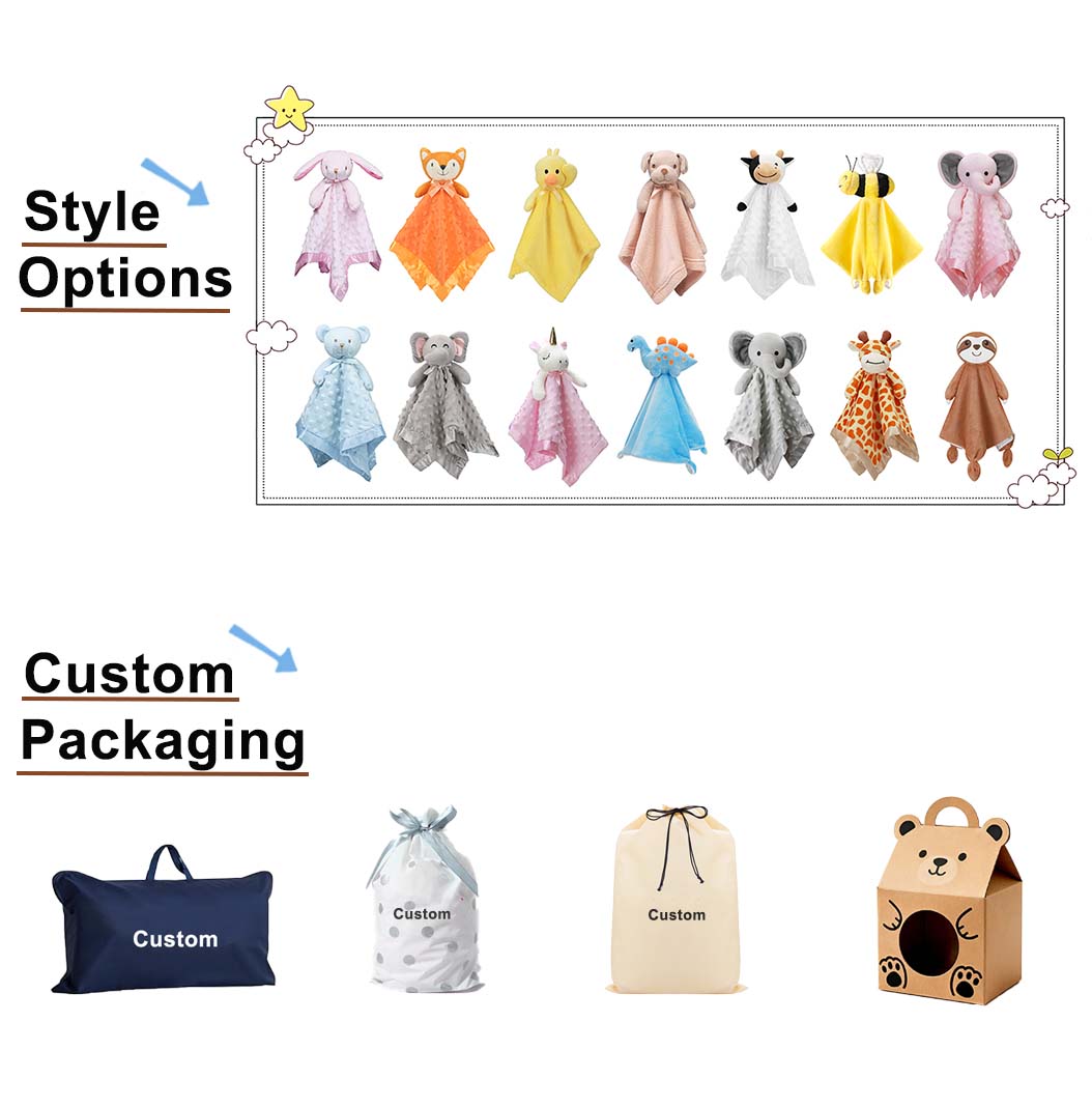 Custom Super Soft Cozy Lovey Minky Baby Gifts Blanket Baby Security Blanket for Newborn Boy Girl
