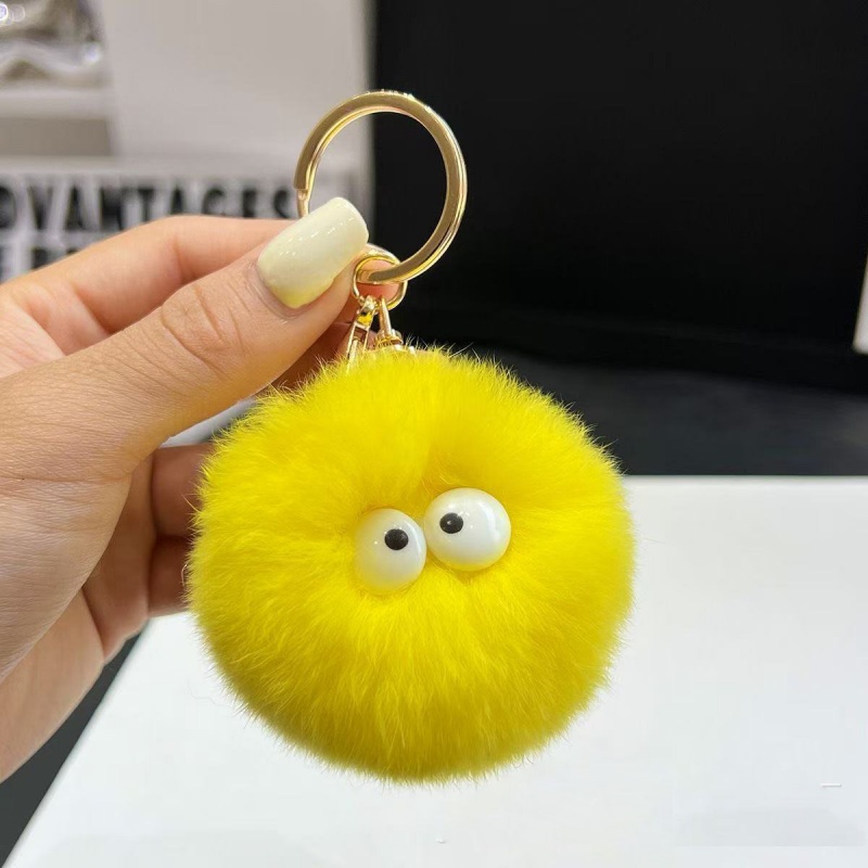 Colorful Character Keychain Soft Fabric Plush Doll Key Chain with Metal Clip Kids Backpack Pencil Case Accessory Party Favor