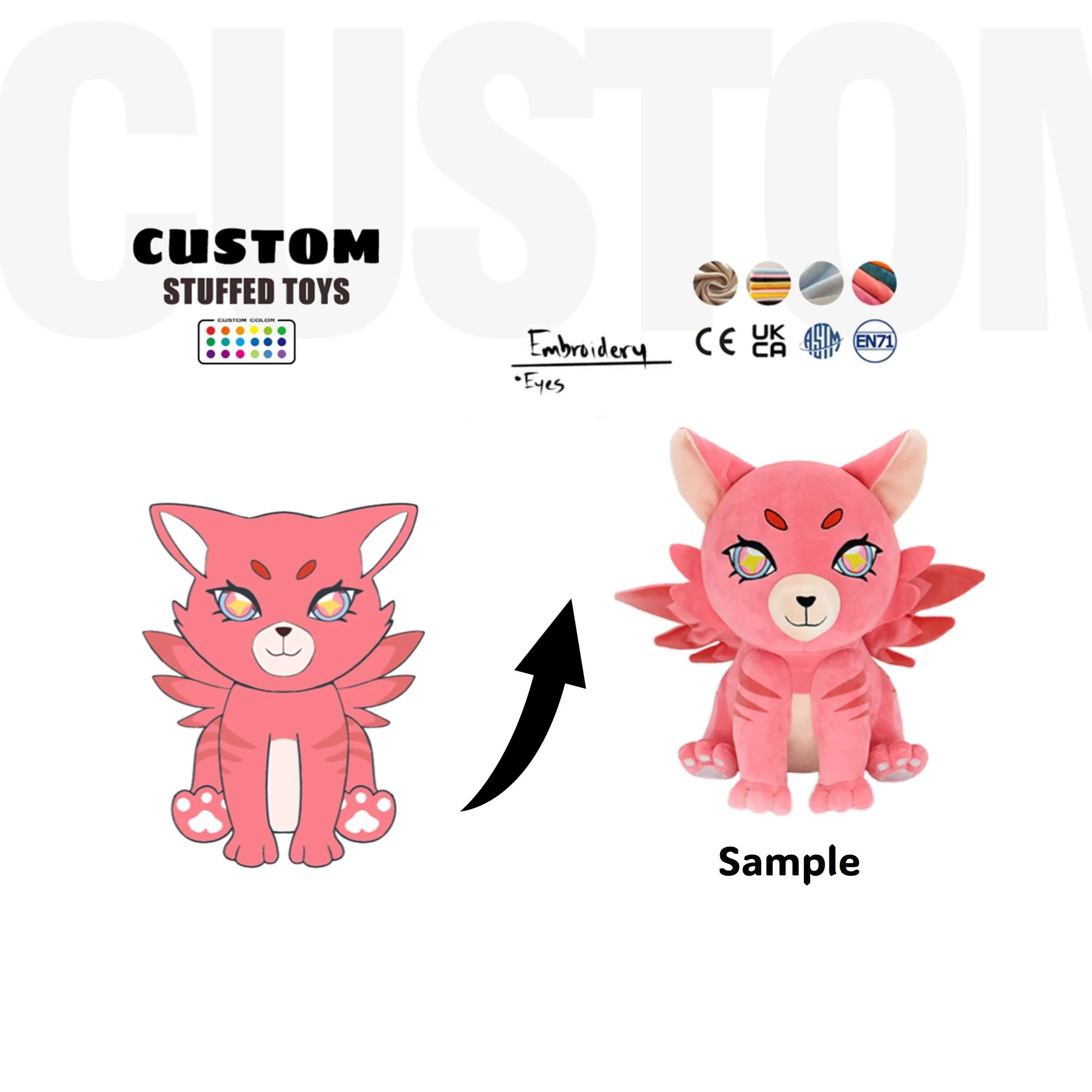 Eco Friendly Pink Plush Toy Soft Sitting God Beast Lion Holiday Customized Gift