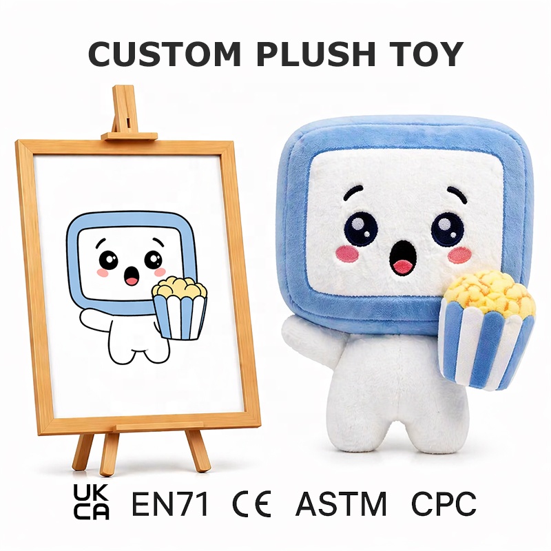 Plush Toy Custom Pixel Style Character Custom Game Mascot Stuffed Toy Manufacturer Square Design Plush Doll for Gaming Merch