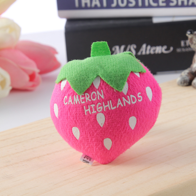 New Custom Mini Plush Customized Backpack Clip Fruit Keychain Toy Plush Strawberry Watermelon Pendant Animal Stuffed Key Chain