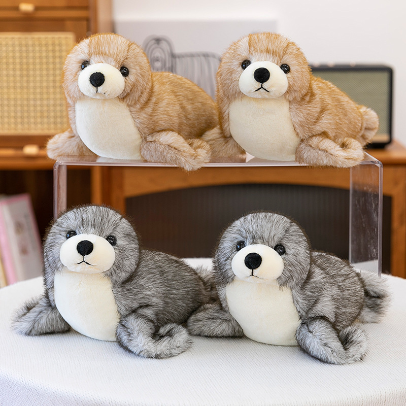 CHIQUE Simulation Sea Lion Plush Toy Soft Realistic Fur Seal Stuffed Plush Toys Birthday Gifts for Kids