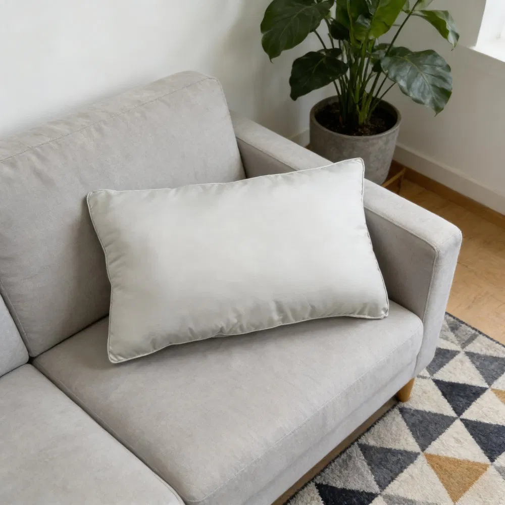 White Rectangular Throw Pillow Insert Soft Plush Cushion Filler for Sofa &amp; Bedroom