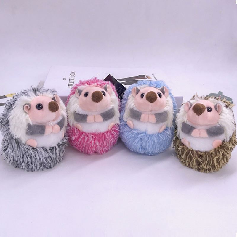 10cm Plush Hedgehog Keychain Stuffed Animal Cute Accessory Backpack Clip Christmas Birthday Gift Toy Plush Kids Pom Pom Keychain
