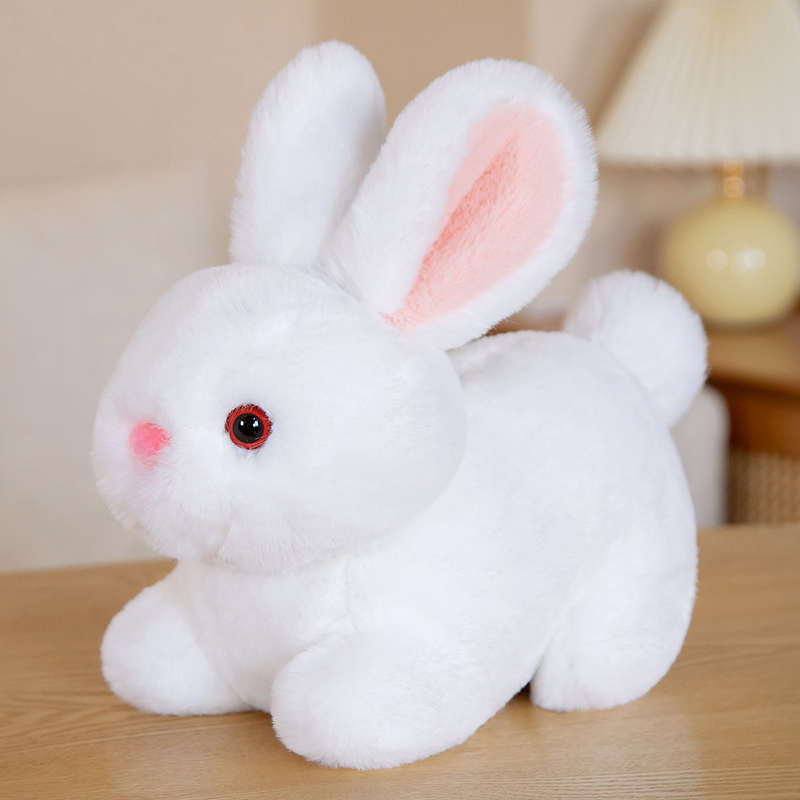 Custom Realistic Rabbit Plush Toy Stress Relief Customized Soft Stuffed Animal Bunny Doll OEM Gift Custom Design 100% Polyester