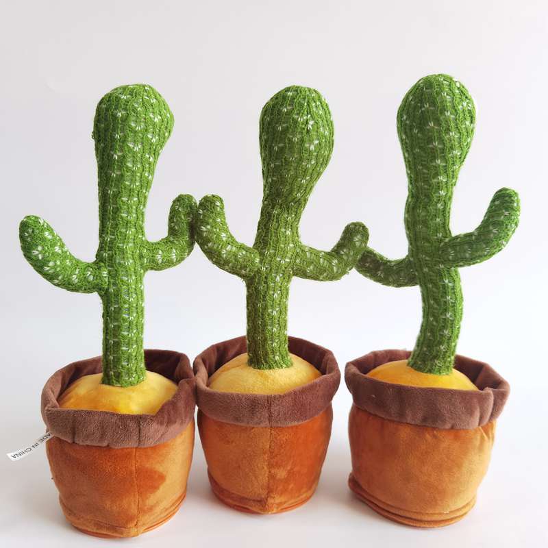Hot Sale Funny Wriggle Doll Talking and Singing Plush Toy with Musical Recording Dancing Cactus PP Cotton Filling