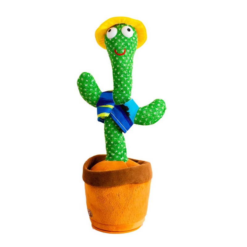 Electric Dancing Cactus Plush Toy Interactive Talking Singing Twisting Cactus Stuffed Doll Funny Gift