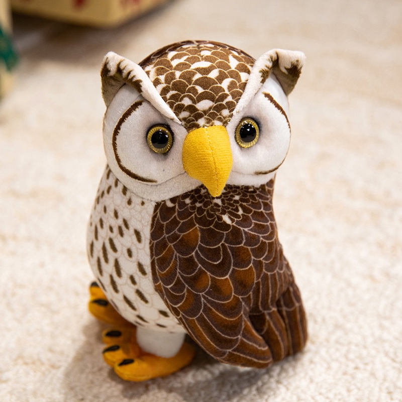 Wholesale Realistic Owl Plush Toy Cute Snowy Owl Stuffed Animal Soft Simulation Bird Plushie for Home Decor