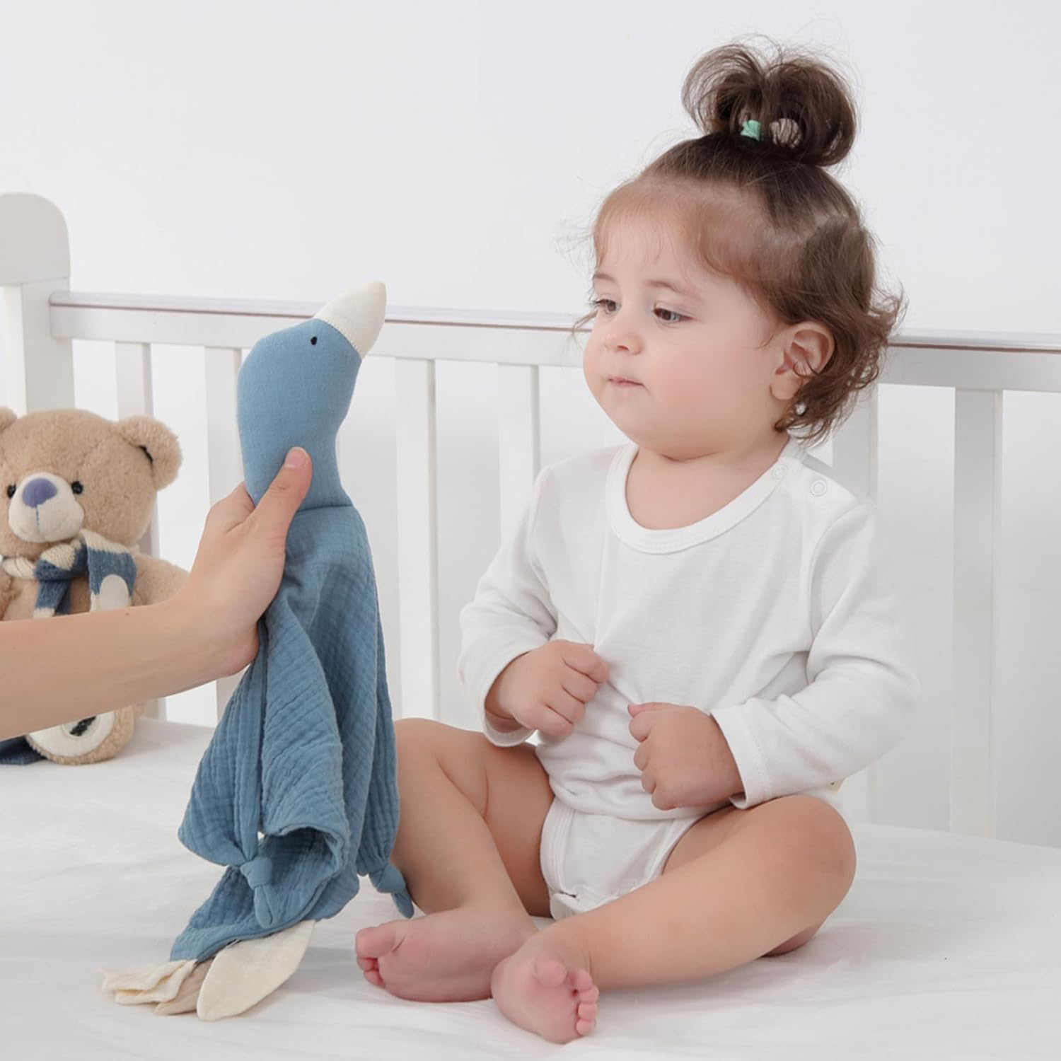 organic cotton crepe safety newborn sleep toys baby soothing towel Comforter Lovey baby Muslin Security Blankets