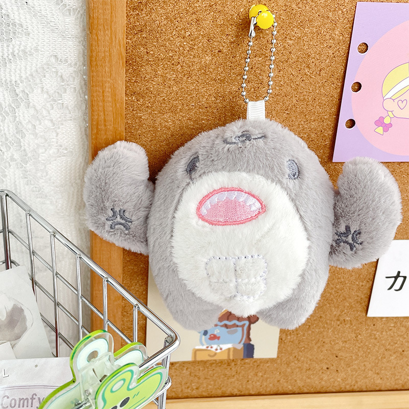 Mini Soft Shark Plush Keychain Toy Tiny Stuffed Animal Backpack Clip on Sea Keychain Stuffed Toys Plush Doll
