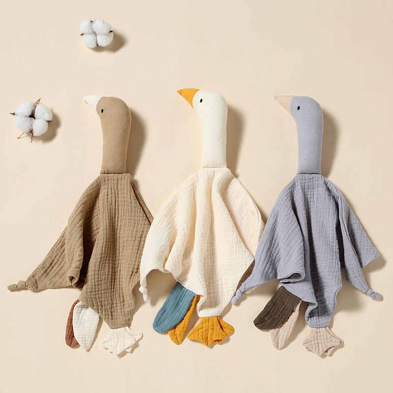 organic cotton crepe safety newborn sleep toys baby soothing towel Comforter Lovey baby Muslin Security Blankets