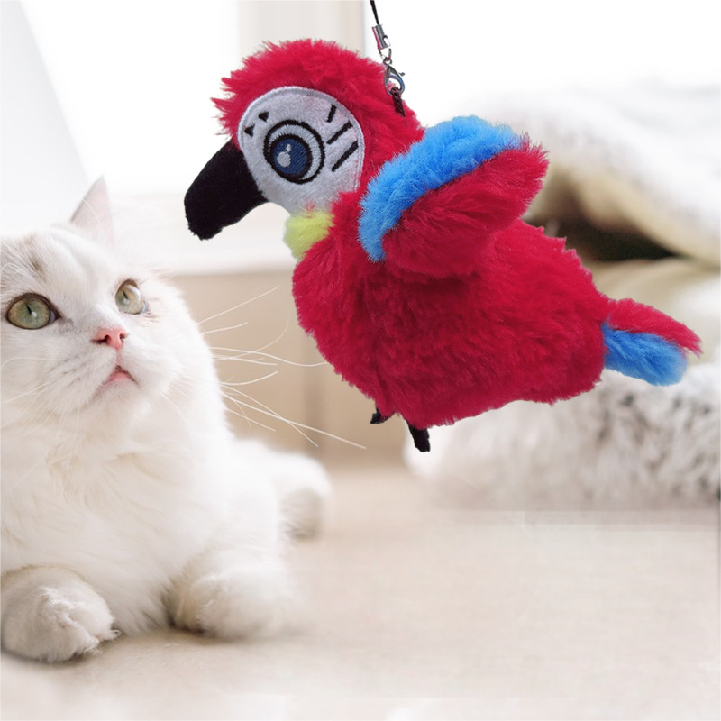 Electronic Chargeable Stuffed Animal Dancing Bird Plush Toy Funny Animated Bird Shake Wing Talking Parrot Dog Toys