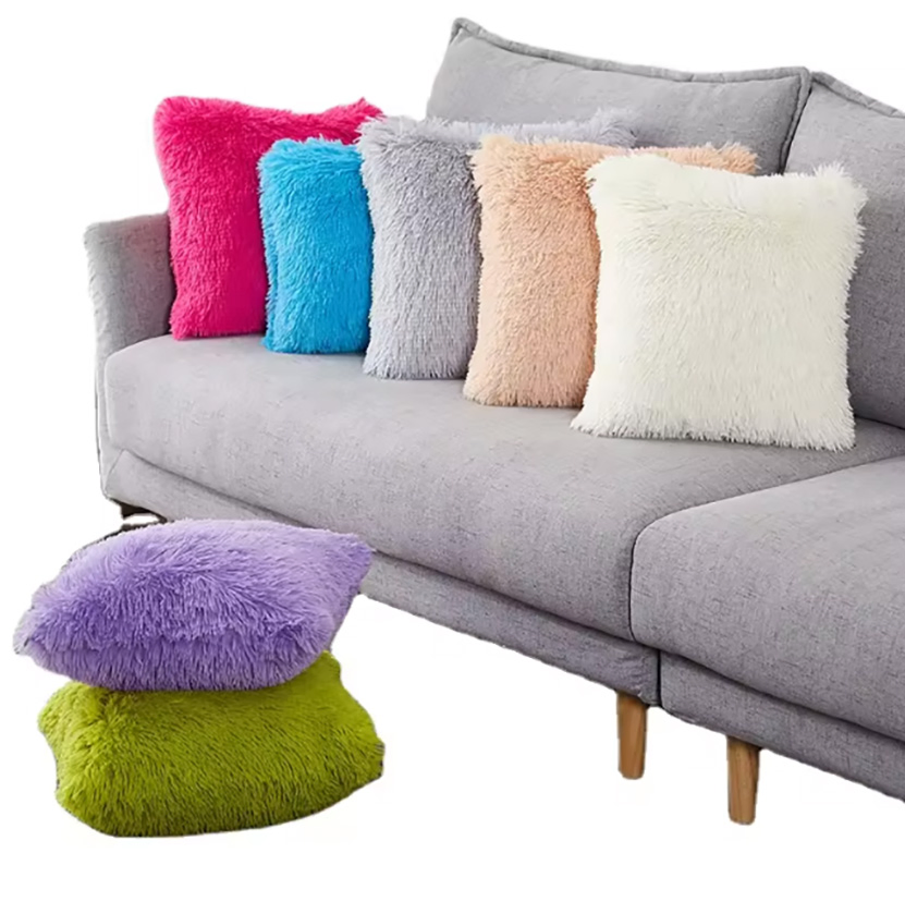 Hot Sale Fashion Double Sided Home Decor Soft Fluffy Throw Pillow Velvet Plush Sofa Pillow Cushion Home Decoration Couch Cushion