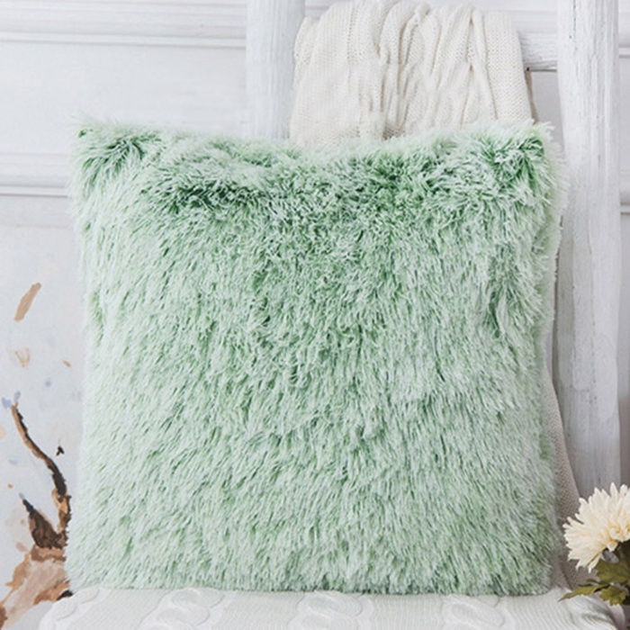 Winter Warm Soft Fur Throw Pillow Cozy Fluffy Plush Cushion for Sofa Decor