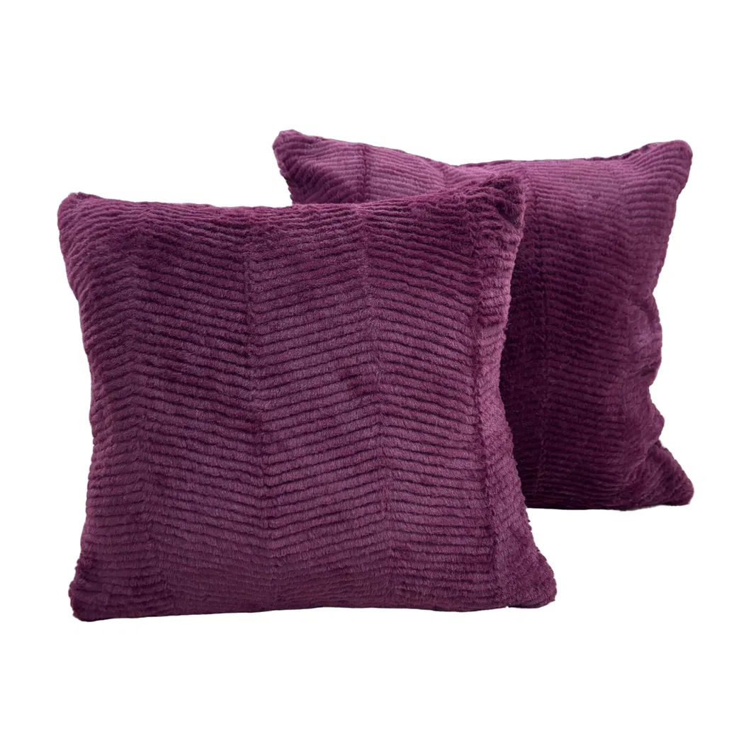 Rabbit Fur Square Pillows Home Decor Cushion Cover Soft Plush Faux Fur Sofa Throw Pillow for Couch Office Chair Cushions