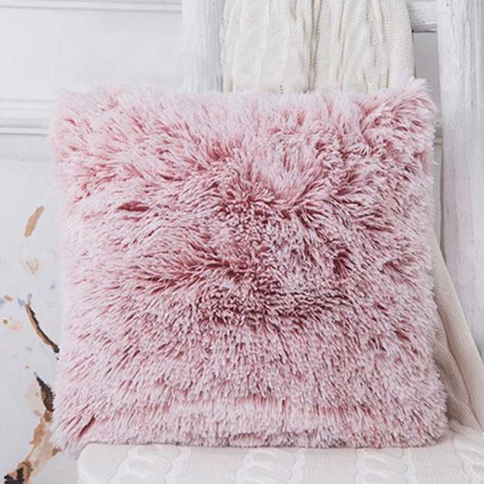 Winter Warm Soft Fur Throw Pillow Cozy Fluffy Plush Cushion for Sofa Decor