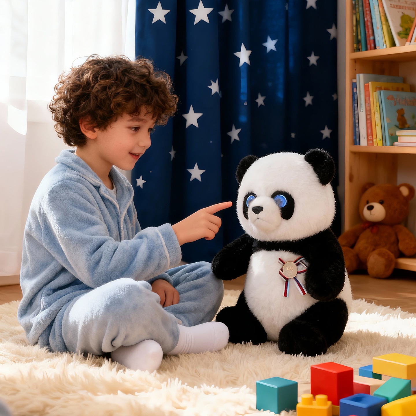 Intelligent AI Dialogue Panda Plush Robot Toy, Interactive Talking Stuffed Doll Emotional Companion Early Education Toy