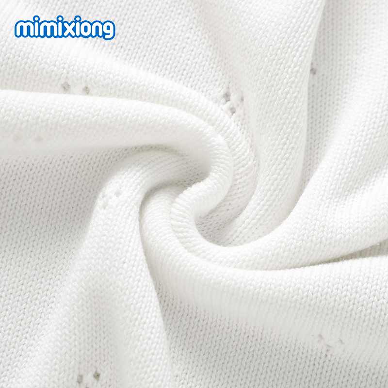 Mimixiong Baby Blankets Cotton Solid Color Hollow Out Shell Edge Knitted Baby Blanket Newborn Swaddle Blanket