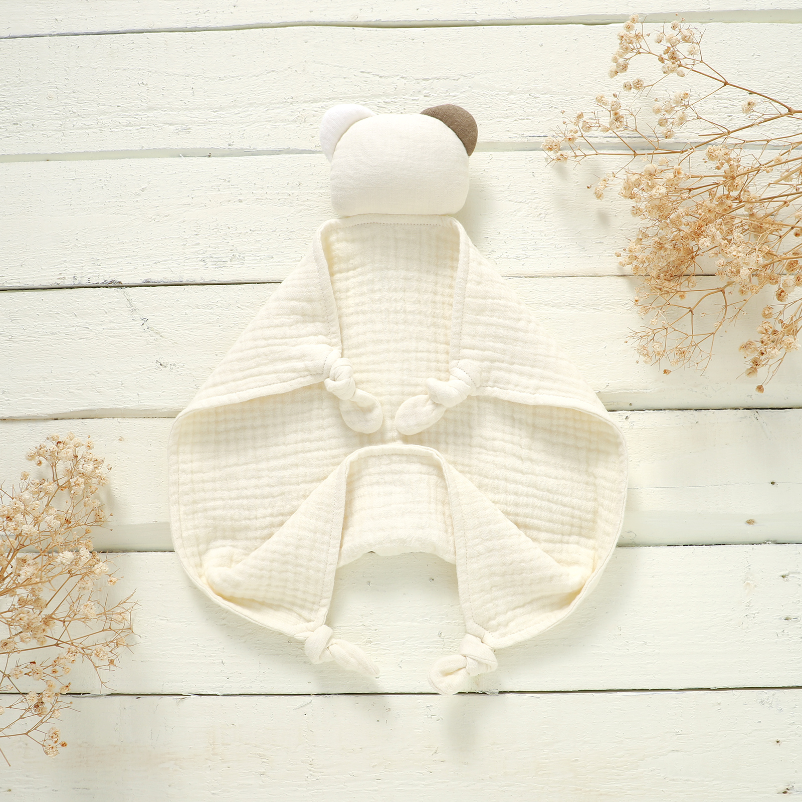 30x30cm Bear Baby Lovey Security Blanket Knotted Muslin Gauze Newborn Soothing Towel Infant Sleeping Comforter Comfort Blanket