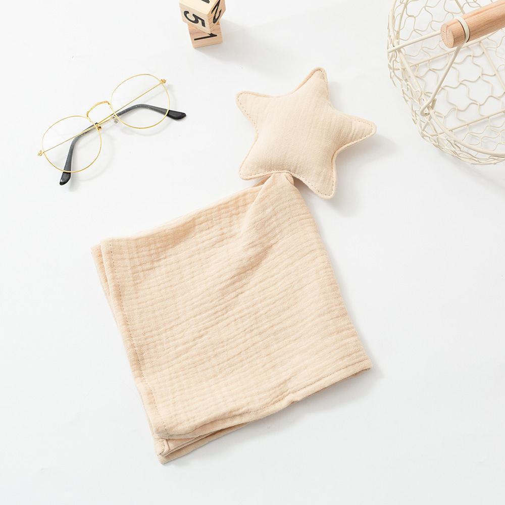 Star / Moon Security Blanket Soft Baby Lovey Blanket Unisex Lovie Snuggle Toy Baby Comforter Blanket for Newborn Boys and Girls