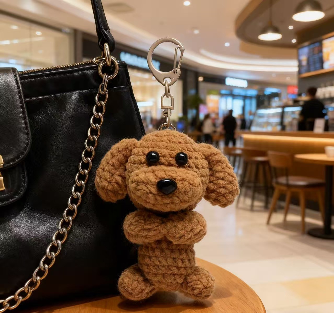 Teddy Dog Plush Carabiner Keychain Soft Cotton with 3D Shape-Cute and Cozy Accessory for Backpacks and Keys