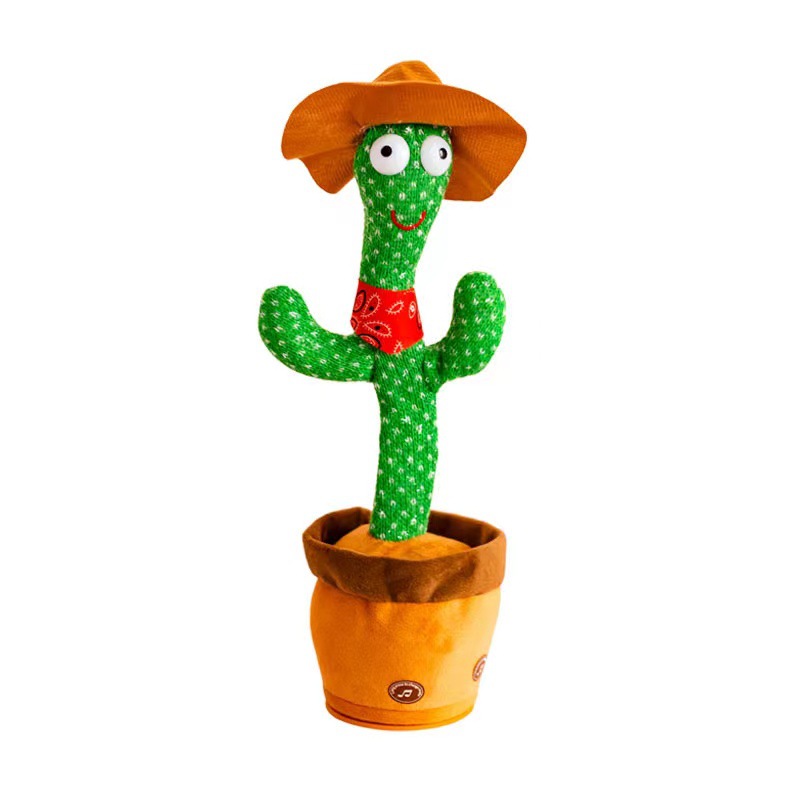 Electric Dancing Cactus Plush Toy Interactive Talking Singing Twisting Cactus Stuffed Doll Funny Gift