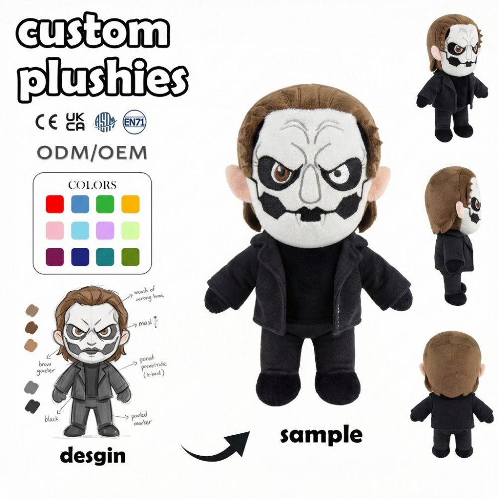 Custom Plush Toy Doll High Quality Animal Green Suit Masked Villain Film and TV IP Merchandise Customized Plushie Animal Toys