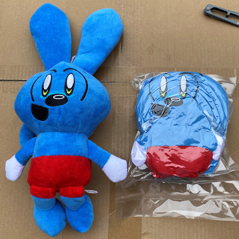 Cute Rabbit Monkey Riggy Plush Toy Blue Rabbit Doll Holiday Promotional Gift