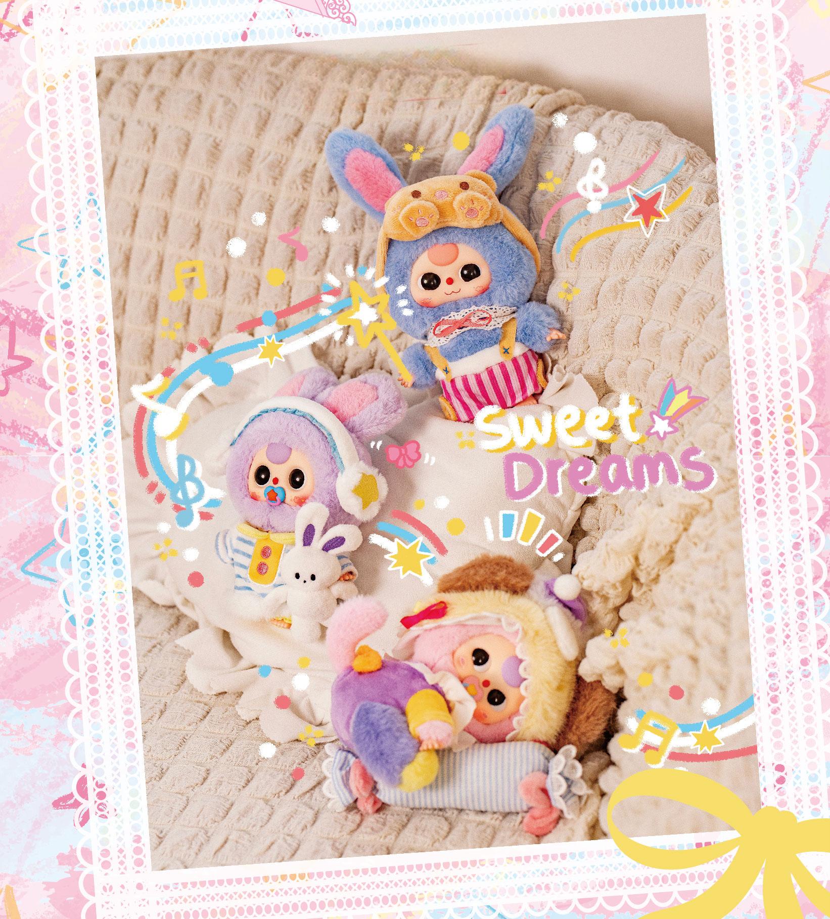 Dpltoy Sweet Dream Baby Three Doll PVC Plush Blind Box | Movie TV Theme Sleepy Character Collectible Original Packaging for Kids