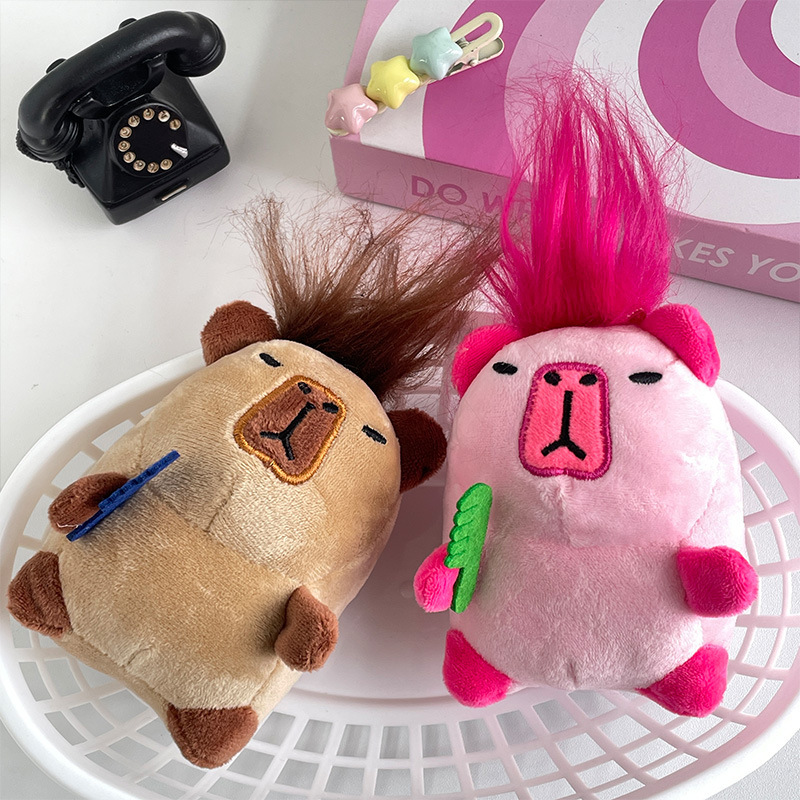 Wholesale Kawaii Capybara Plush Doll Keyring Purse Charm Adorable Animal Backpack Clip Stuffed Toy Gift Supplies