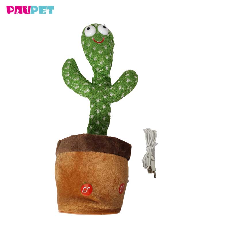 New Arrival Hot Selling Sing Plush Interactive Cactus Cat Dog Toy