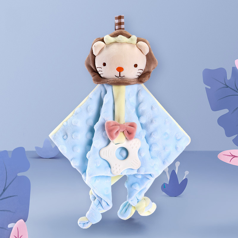 Cute Baby Stuffed Animal Blankets Infant Fluffy Blanket Baby Snuggle Toy Baby Lovey Security Blanket for Newborn Infants