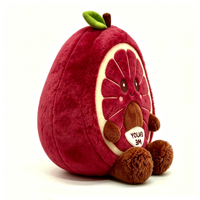 Cute Blood Orange Plush Toy Soft Stuffed Fruit Pillow for Kids Stress Relief Unisex 3 Years and Above